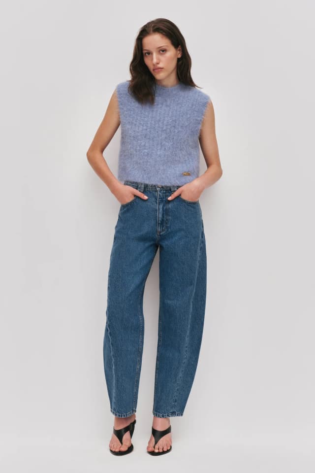 AJE Marni Fluffy Vest in PALE BLUE, image 1 of 1 from Aje