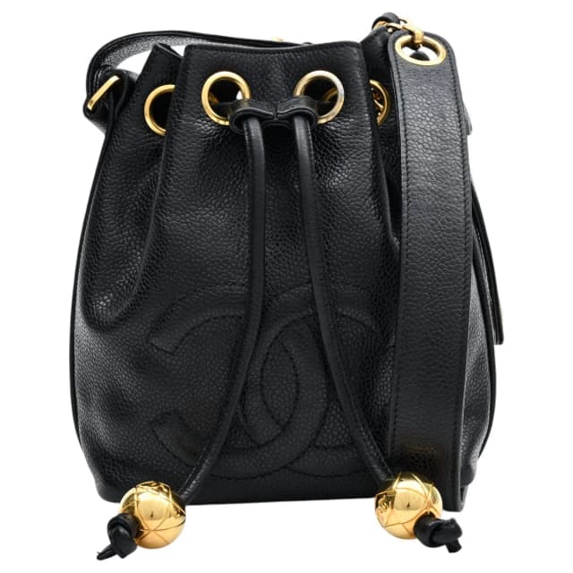 Chanel Caï̈barium skin CC mark stitch drawstring shoulder bag from around 1992 from VINTAGE QOO TOKYO, photo 1 of 1