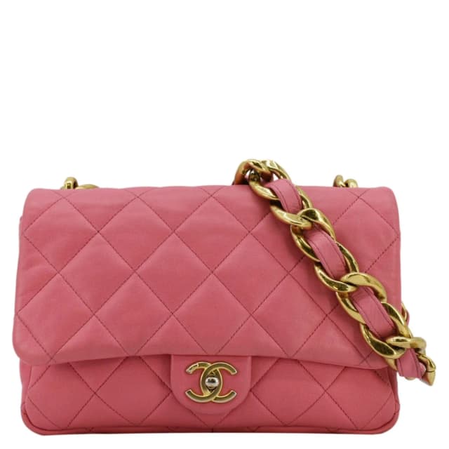 Chanel CC Funky Town Flap Large Lambskin Quilted Leather Shoulder Bag Pink in Pink Lambskin from Dallas Designer Handbags, photo 1 of 1
