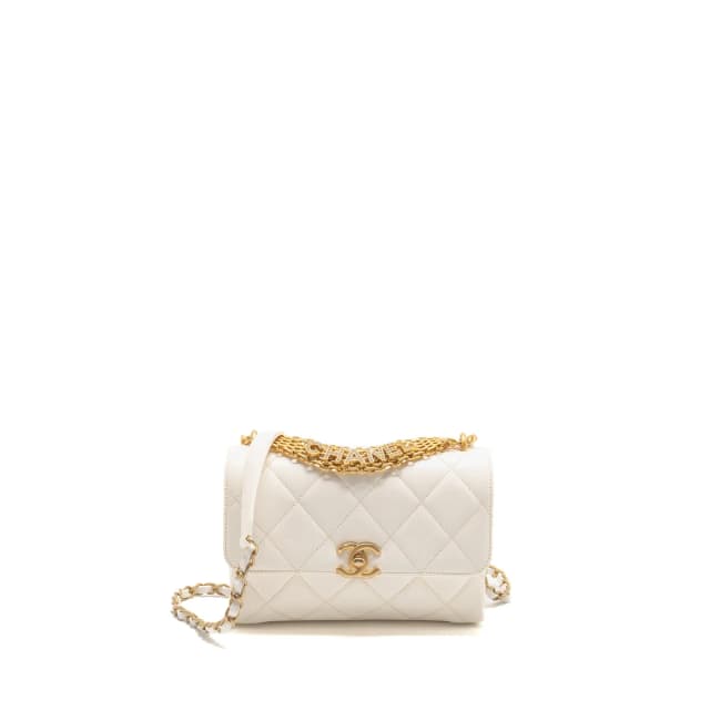 Chanel Quilted Flap Bag in White Lambskin from EMIER, photo 1 of 1