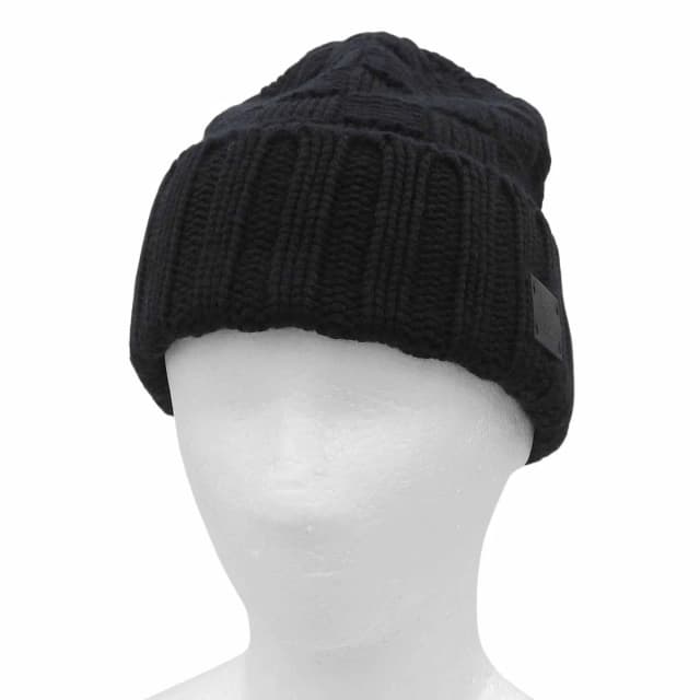 Louis Vuitton Helsinki Cashmere 100% Cowhide Leather Patch Hat Knit Cap Black in Black Cashmere from The Reluxe, photo 1 of 1