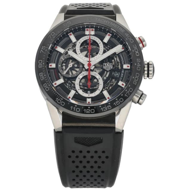 TAG Heuer Carrera CAR201V 43mm Stainless Steel Watch in Leather from H&T, photo 1 of 1