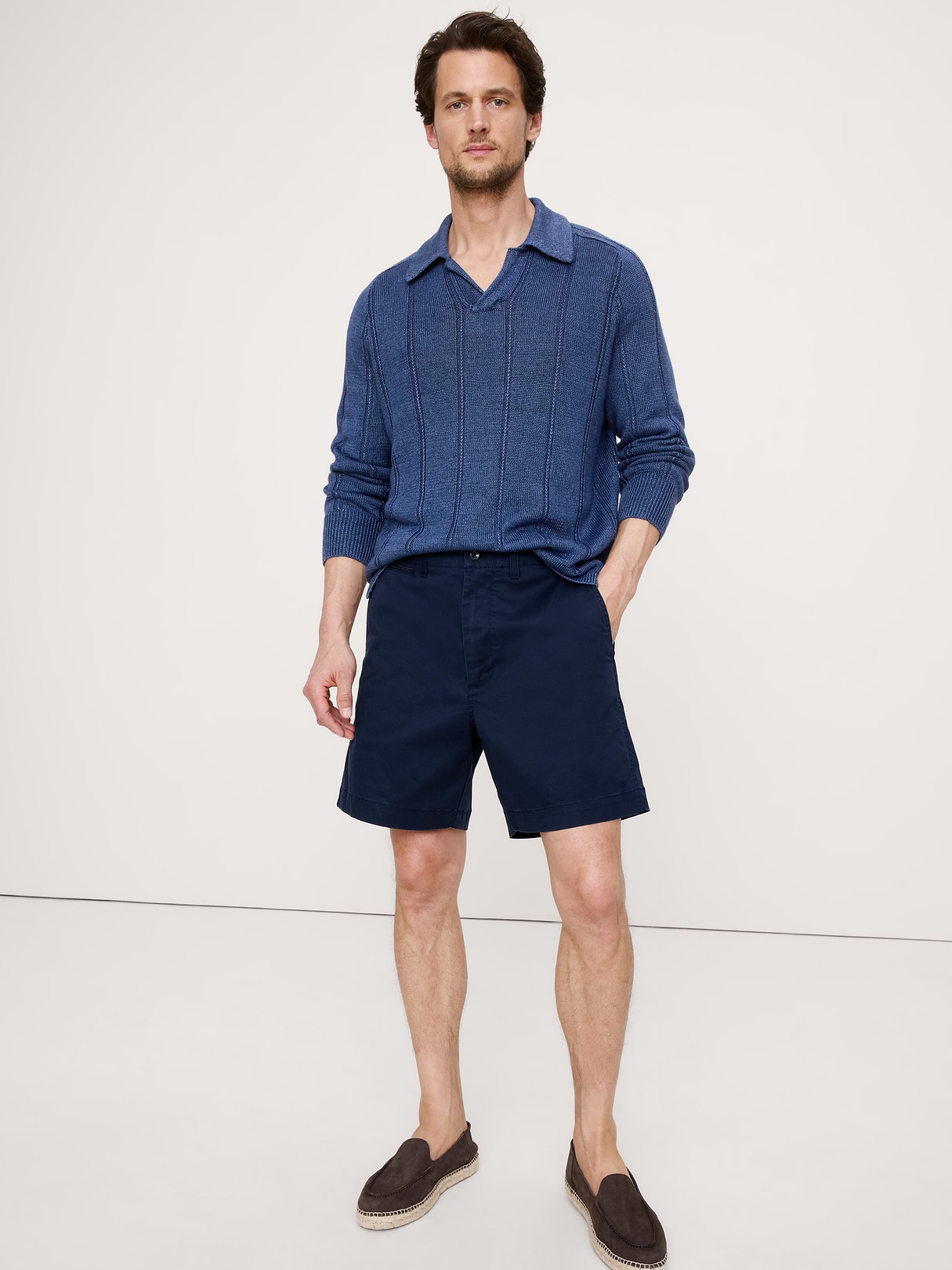 Banana Republic 7" Lived-In Chino Short in Navy Blue, image 1 of 1 from Banana Republic (US)