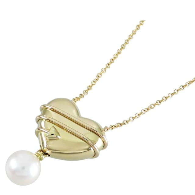 Tiffany & Co. Heart Arrow Necklace Yellow Gold 18k Akoya Pearl Pendant in Yellow from The Reluxe, photo 1 of 1