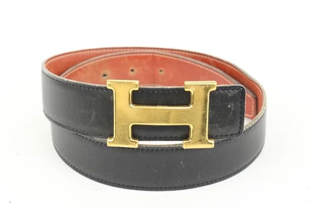 Hermès Black x Gold 32mm Reversible H Logo Belt Kit in Black from Bagriculture, photo 1 of 1