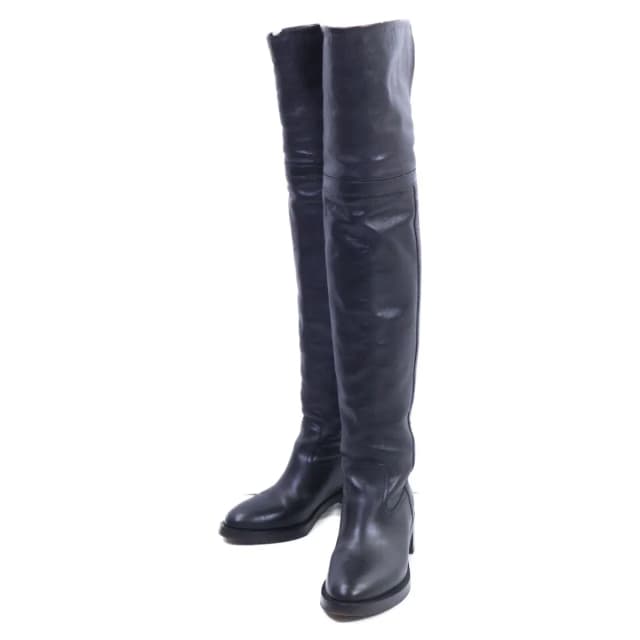 Celine Shearling Leather Fleece Lining Long Boots in Black Leather from The Reluxe, photo 1 of 1