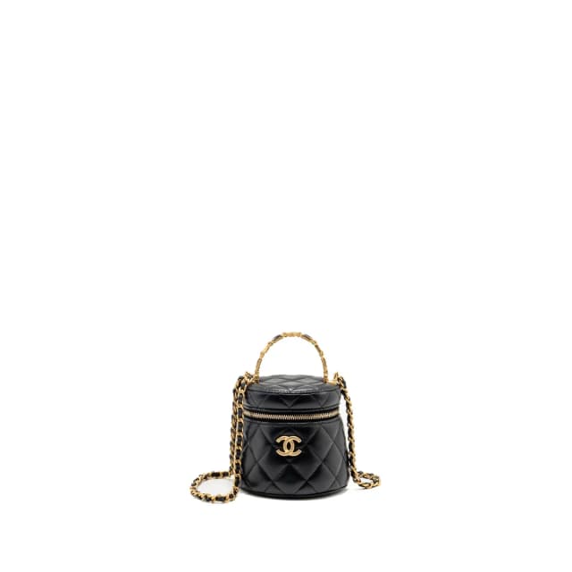 Chanel enamel top handle mini round vanity in Black Lambskin from EMIER, photo 1 of 1