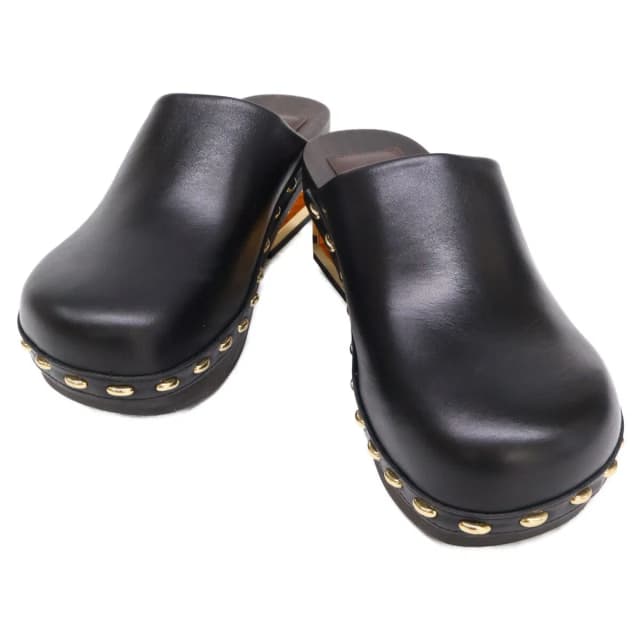 Fendi Smooth Leather Studded Clog Sandals in Leather from The Reluxe, photo 1 of 1