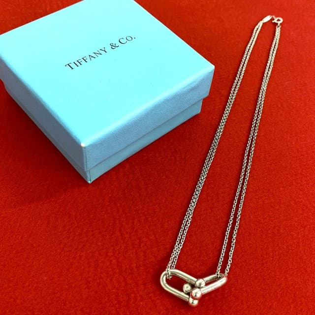 Tiffany & Co. HardWear Double Link Necklace 925 Sterling Silver Pendant Choker in Silver from The Reluxe, photo 1 of 1