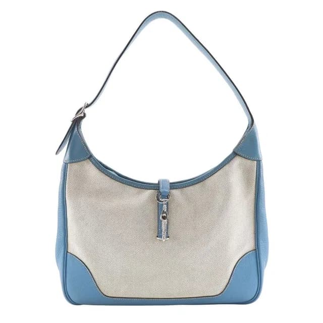 Hermès Trim 31 Toile H Taurillon Clemence Natural Blue Jean C in Beige Clemence leather from The Reluxe, photo 1 of 1