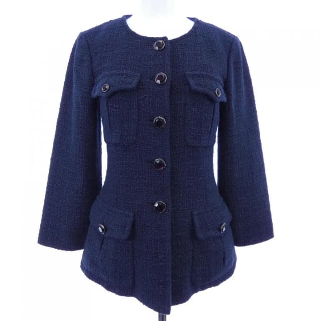 Chanel Collarless Jacket Navy in Navy from The Reluxe, photo 1 of 1
