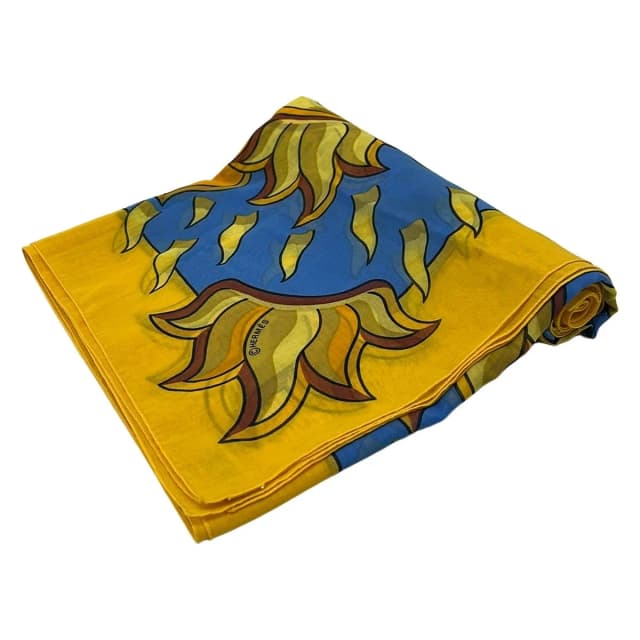 Hermès Shawl Yellow Blue Orange Sun Cotton Scarf in Blue from The Reluxe, photo 1 of 1