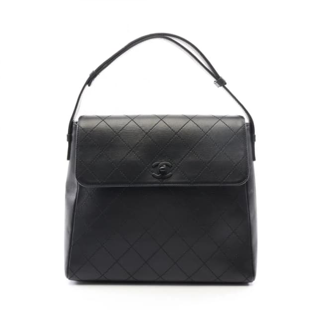 Chanel Shoulder Bag Quilted Black Leather in Black Leather from The Reluxe, photo 1 of 1