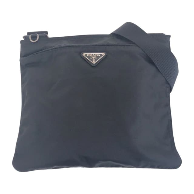 Prada Tessuto Black Silver Nylon Shoulder Bag in Black Nylon from The Reluxe, photo 1 of 1
