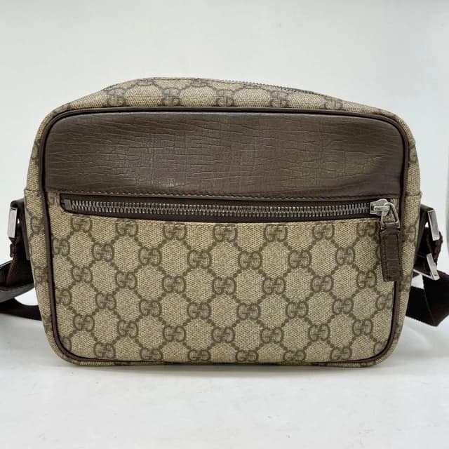 Gucci GG Spree Shoulder Bag Beige Dark Brown Compact in Brown Canvas from The Reluxe, photo 1 of 1