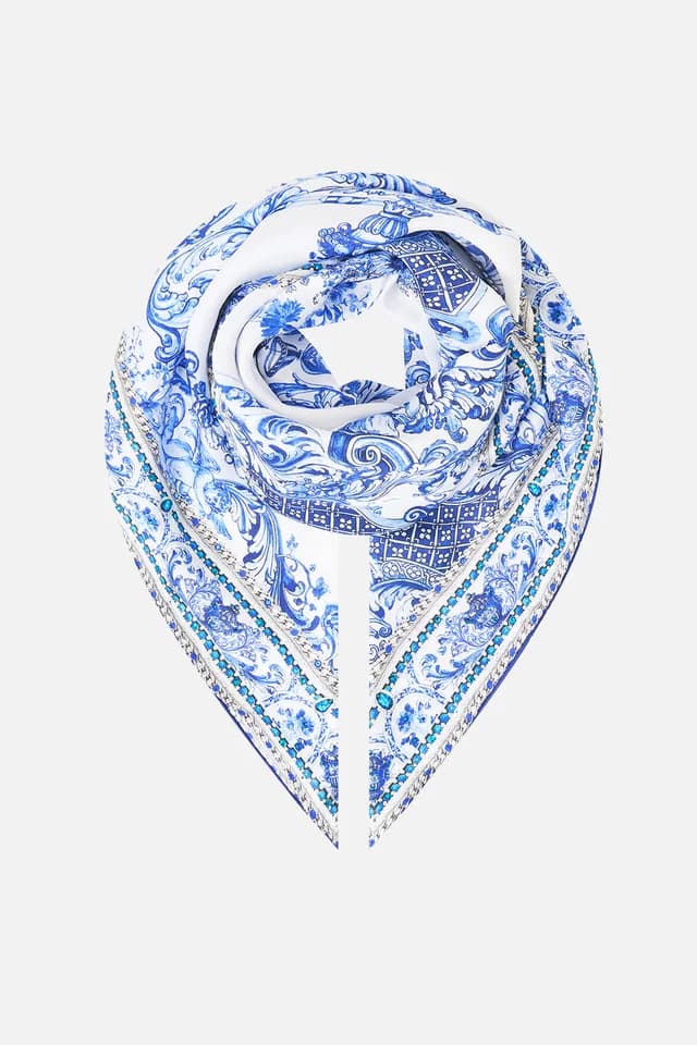 Camilla eBoutique LARGE CRYSTALLED SILK SQUARE SCARF CERAMIC PANORAMIC, image 1 of 1 from CAMILLA