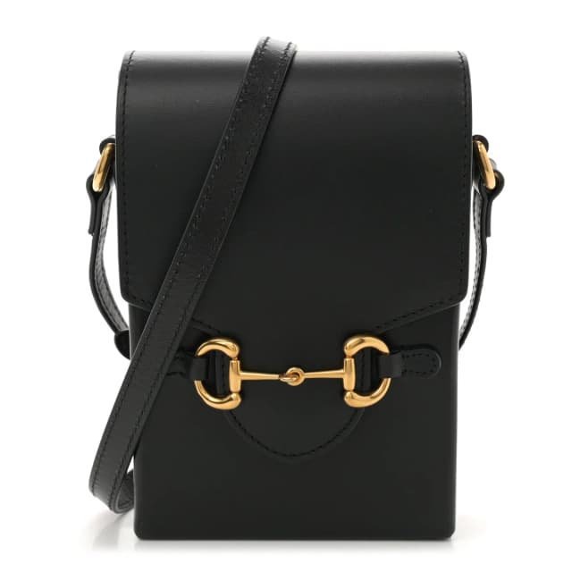 Gucci Horsebit 1955 Mini Calfskin Leather Bag - Black in Black Calfskin from H&T, photo 1 of 1