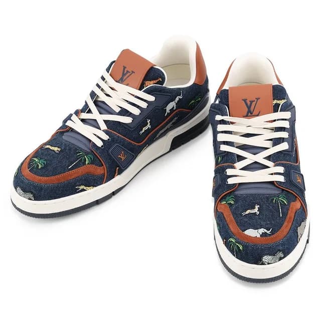 the Darjeeling Limited LV Trainer Sneakers Shoes 9 in Denim from The Reluxe, photo 1 of 1