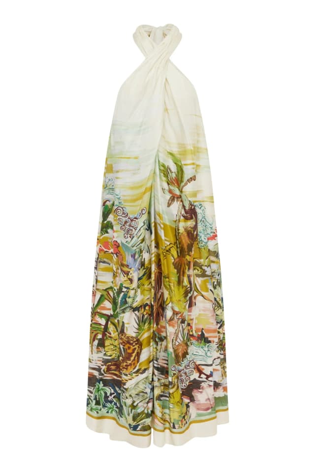 2601 - SUMMER 26 JUNGLE BOOGIE SILK HALTER DRESS, image 1 of 1 from Alemais