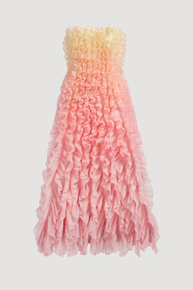 AJE Delphie Frill Midi Dress in AURORA, image 1 of 1 from Aje