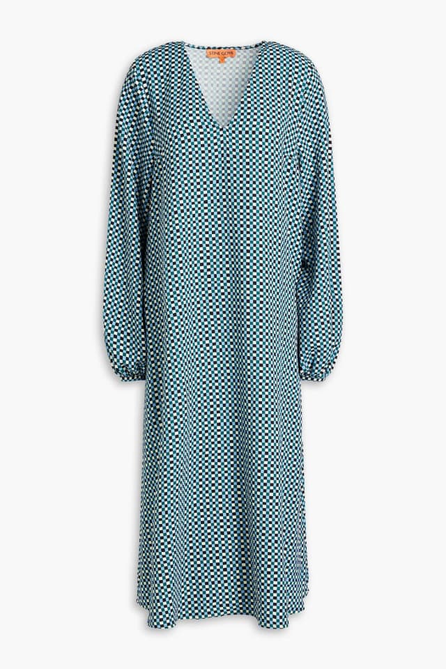 Stine Goya Printed Stretch-Seersucker Midi Dress in Multicolor, image 1 of 1 from THE OUTNET