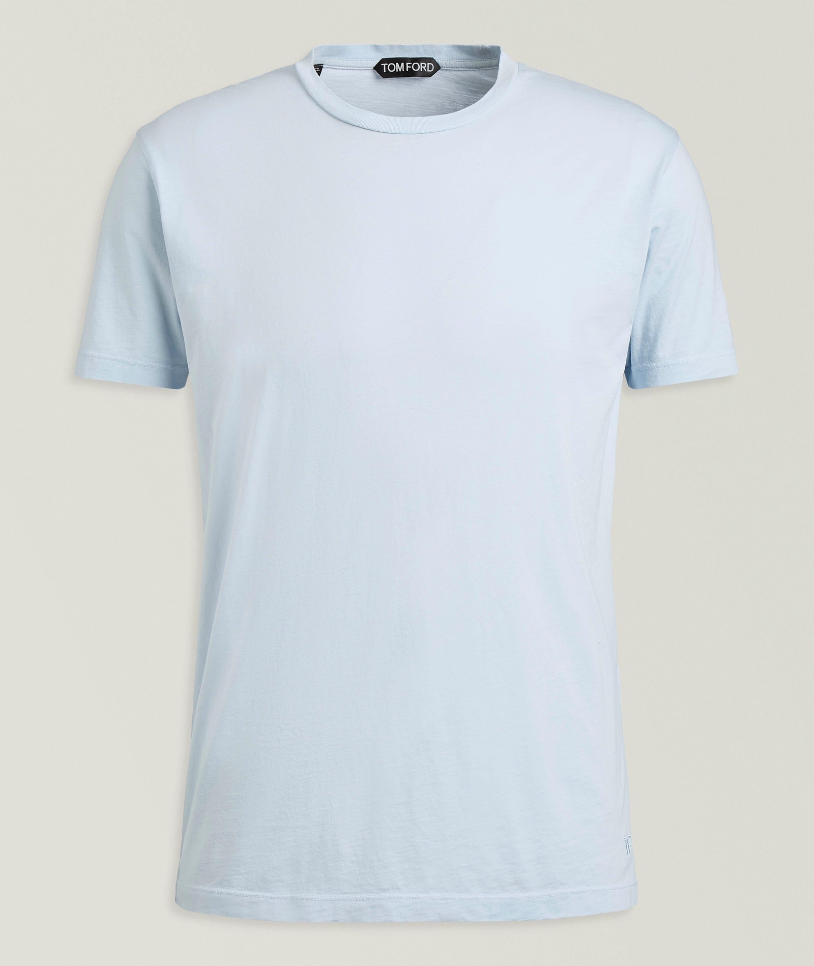 TOM FORD Cotton-Silk Slub Crewneck T-Shirt in Blue Cotton & Cotton Blends, image 1 of 1 from Harry Rosen