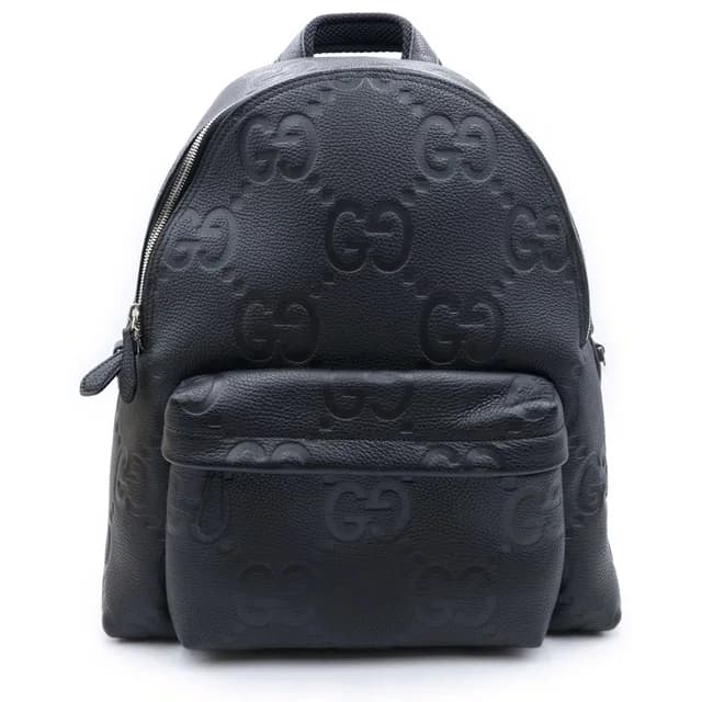 Gucci Jumbo GG Backpack Black Leather Silver in Black Leather from The Reluxe, photo 1 of 1