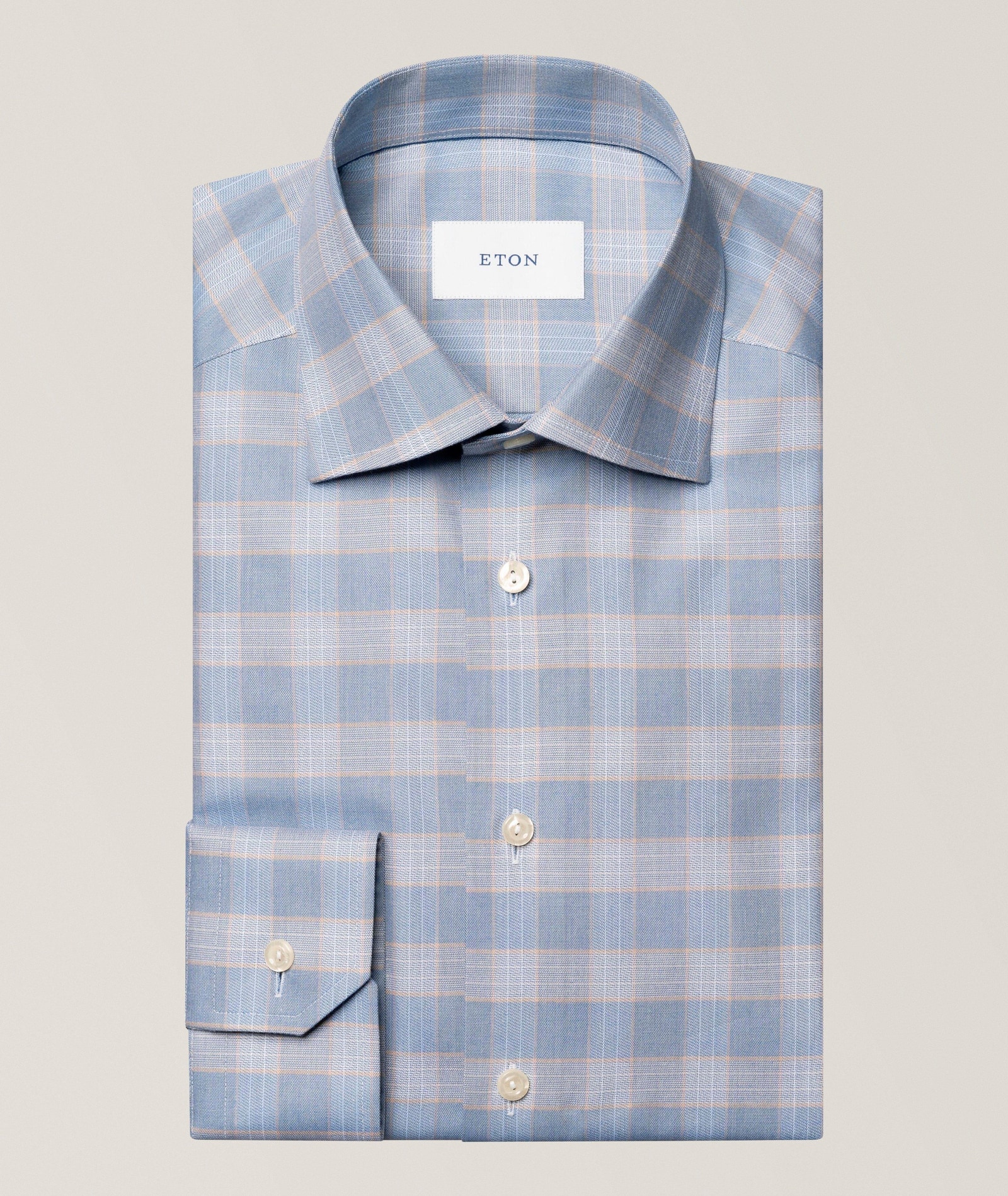 Eton Contemporary-Fit Check Twill Dress Shirt in Blue, image 1 of 1 from Harry Rosen