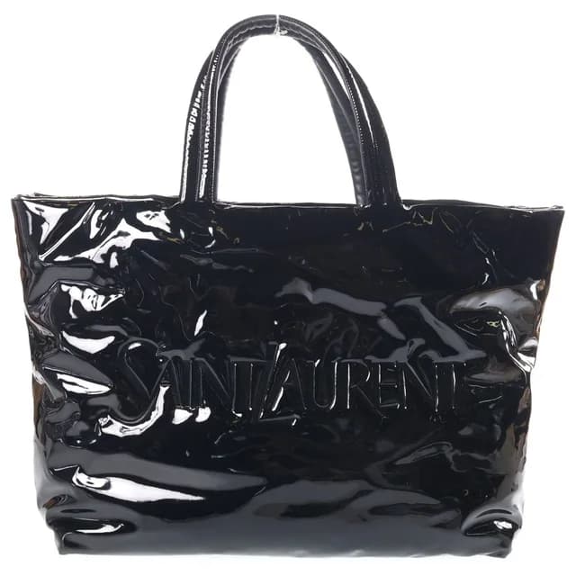 Saint Laurent Logo Patent Maxi Tote Bag Black in Black Patent leather from The Reluxe, photo 1 of 1