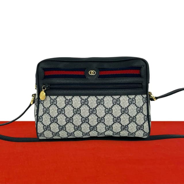 Gucci Vintage Sherry Line GG Logo Pattern Leather Mini Shoulder Bag Pochette in Leather from The Reluxe, photo 1 of 1