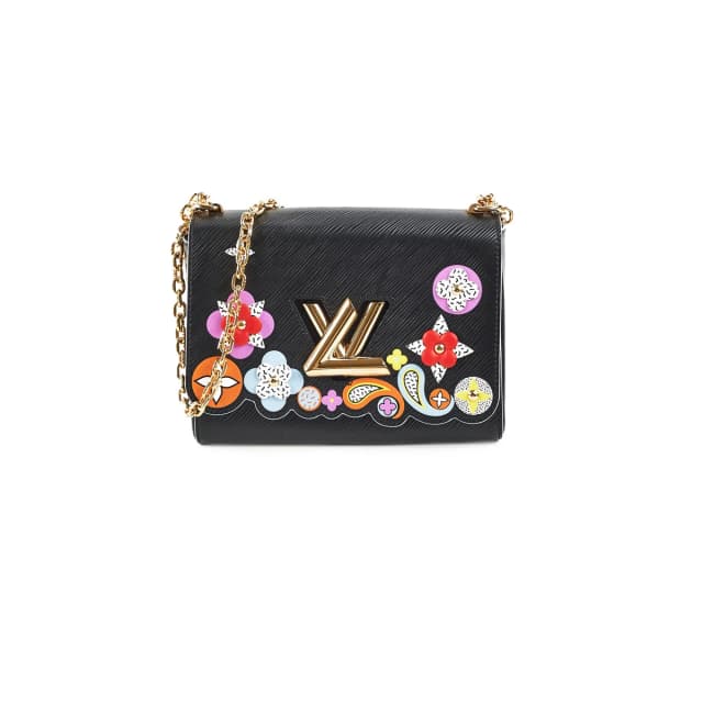 Louis Vuitton Twist MM Black Floral in Black from The Purse Affair, photo 1 of 1