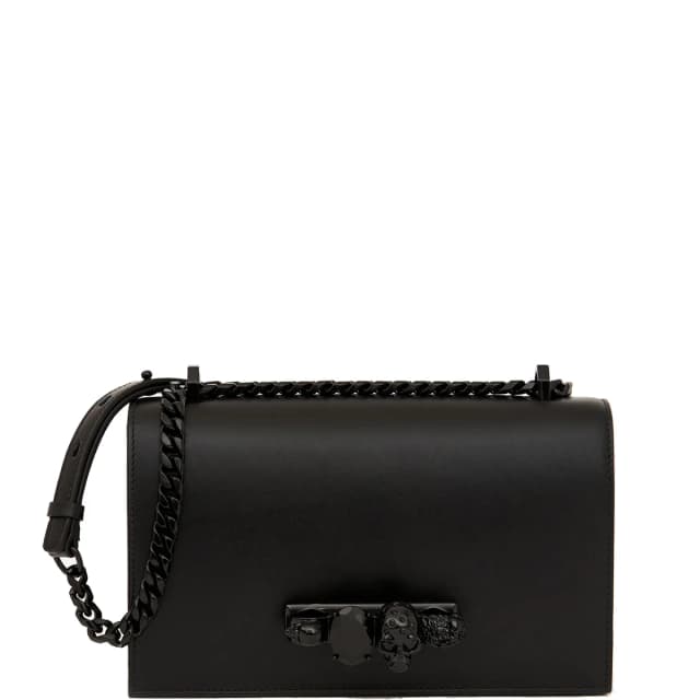 Alexander McQueen Jewelled Knuckle Satchel Smooth, Black/Black, image 1 of 1 from Cultstatus