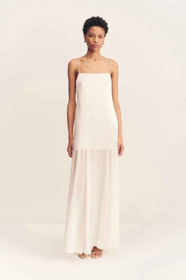 Shona Joy MORAYA DROPPED WAIST MAXI DRESS - IVORY, image 1 of 1 from Shona Joy