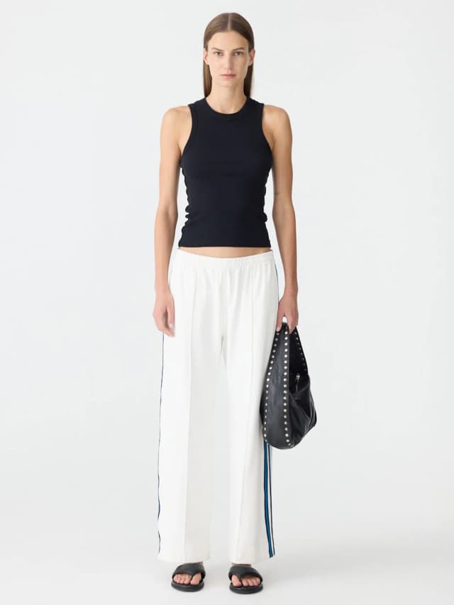 Bassike Double Stripe Wide Leg Pant, image 1 of 1 from bassike
