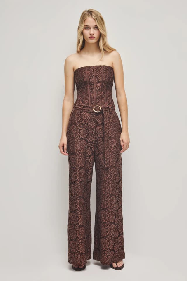 AJE Mystic Lace Bustier in CHOCOLATE, image 1 of 1 from Aje