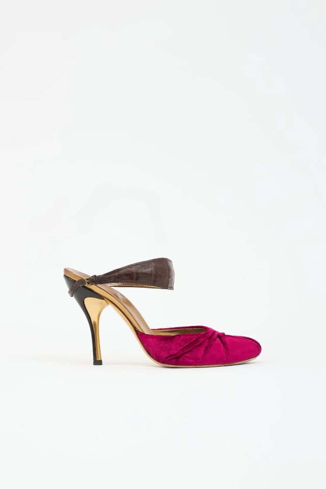 Gucci 2005 Velvet & Leather Sandal in Velvet from VSP Consignment, photo 1 of 1