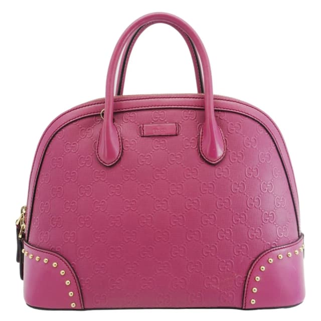 Gucci Hilary Dome Diamante Leather Top Handle Bag Pink 384688 in Pink Leather from Dallas Designer Handbags, photo 1 of 1
