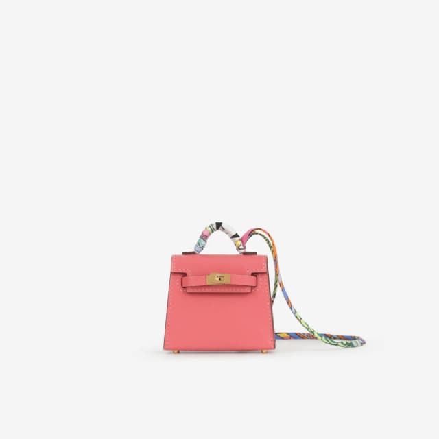 Hermès Kelly Charm - Rose Lipstick Tadelakt | Gold Hardware in Pink Tadelakt Leather from Bagista, photo 1 of 1