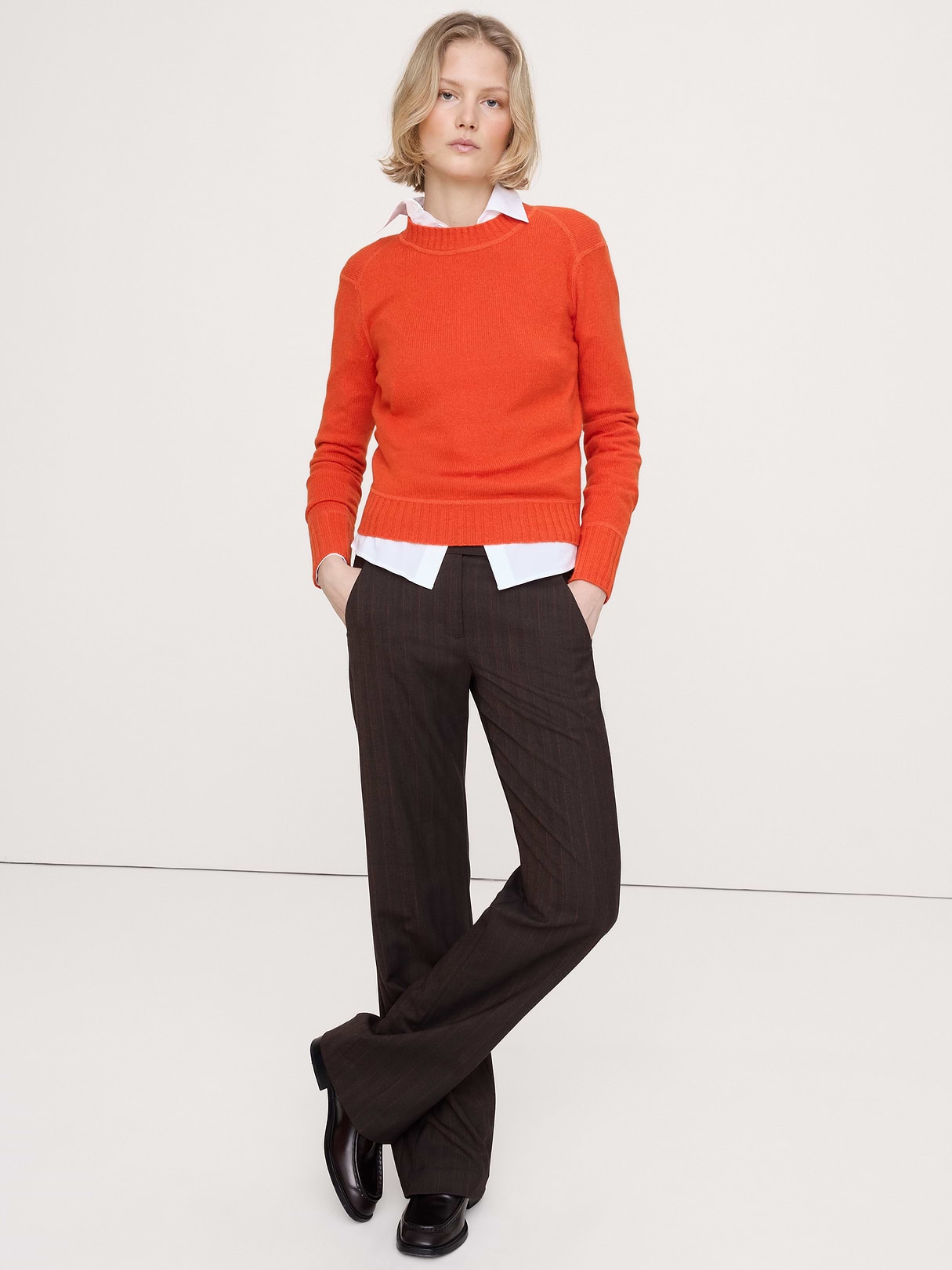 Banana Republic The Fireside Sweater in Merino-Cotton in Intense Orange, image 1 of 1 from Banana Republic (US)