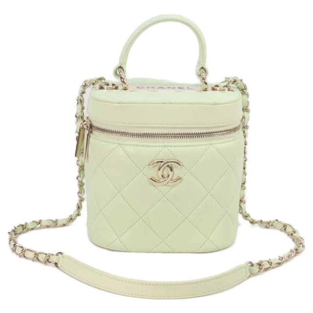 Chanel Lime Green Gold Lambskin Trendy CC 2-Way Vanity Bag in Green Lambskin from The Reluxe, photo 1 of 1