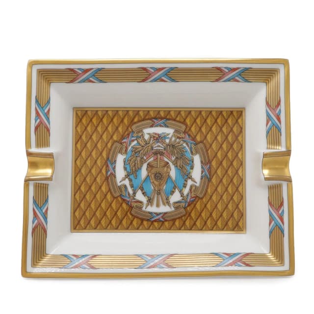 Hermès Ashtray Tray Case Ceramic White Master de Gold in White Ceramic from The Reluxe, photo 1 of 1
