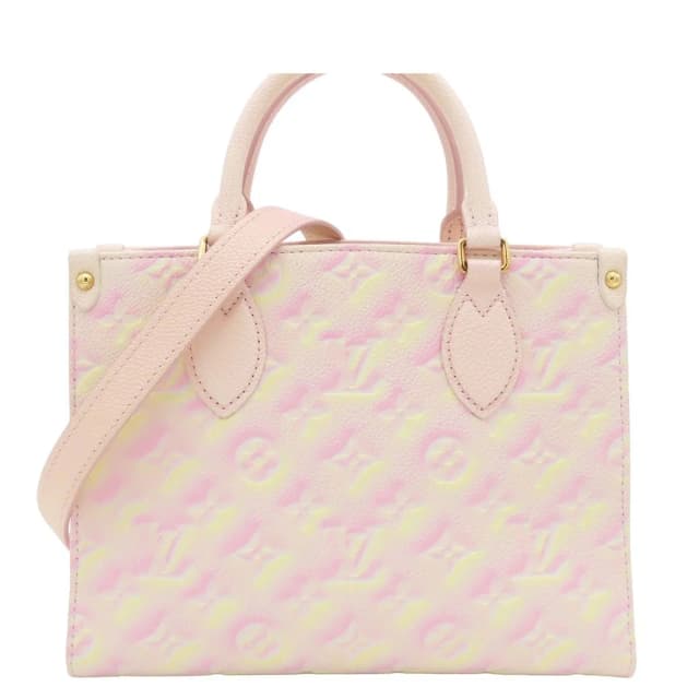Louis Vuitton On The Go PM Light Pink Monogram Empreinte Summer Star 2-Way in Pink from The Reluxe, photo 1 of 1