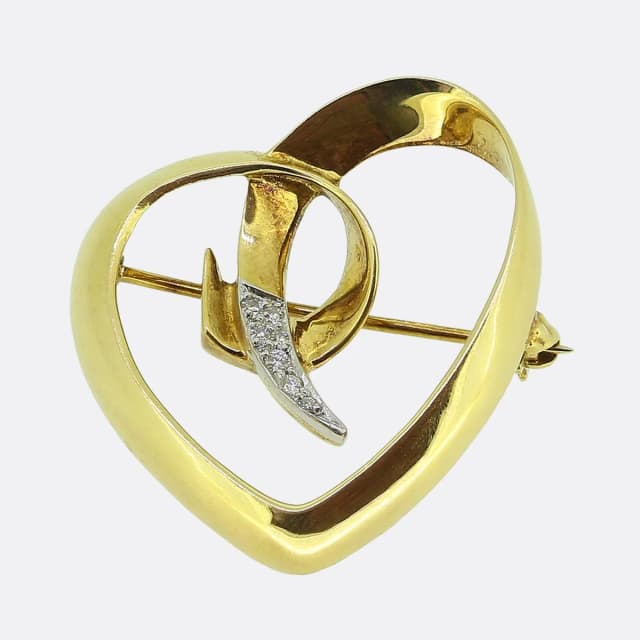 Tiffany & Co. Paloma Picasso Diamond Heart Brooch from The Vintage Jeweller, photo 1 of 1