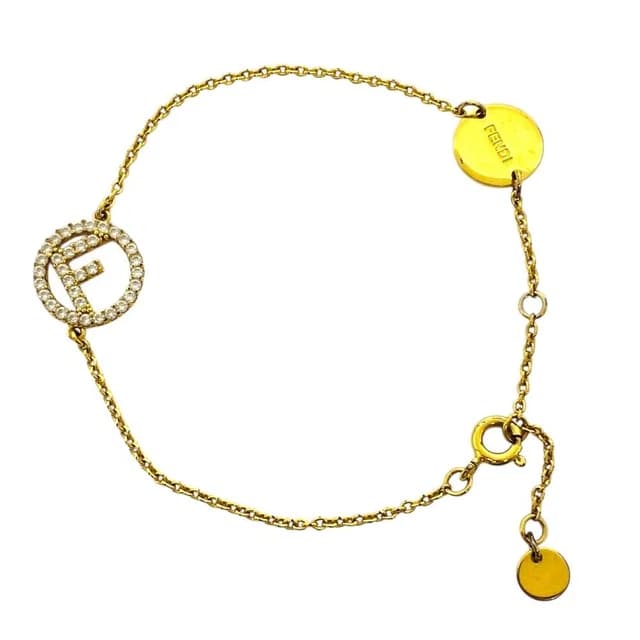Fendi Is Bracelet Crystal Rhinestone Metal Gold in Gold from The Reluxe, photo 1 of 1