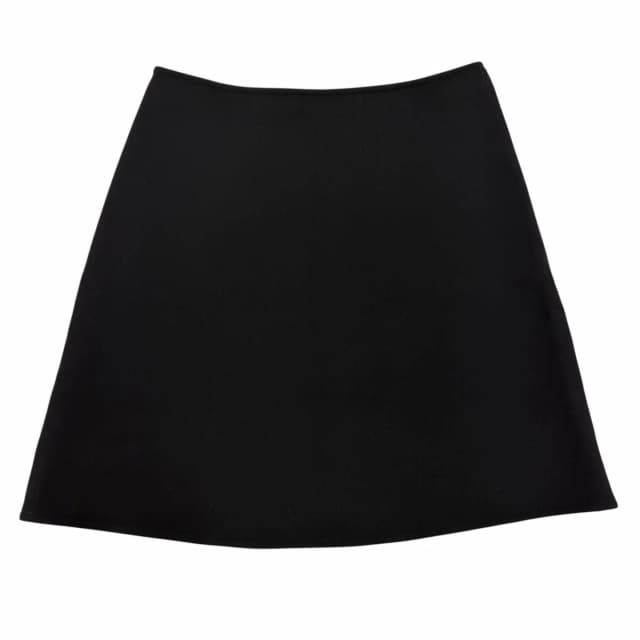 Hermès Back Motif Trapezoid Skirt Mini Black 36 in Black Wool from The Reluxe, photo 1 of 1