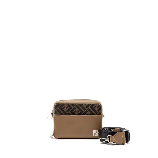 Fendi Squared FF Camera Case Organizer Bag Calfskin/FF Canvas Sand/Brown SHW in Brown Calfskin from EMIER, photo 1 of 1