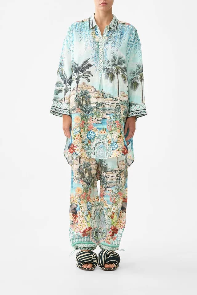 Camilla eBoutique RELAXED HIGH LOW SHIRT DRESS BALEARIC BEBÉ, image 1 of 1 from CAMILLA
