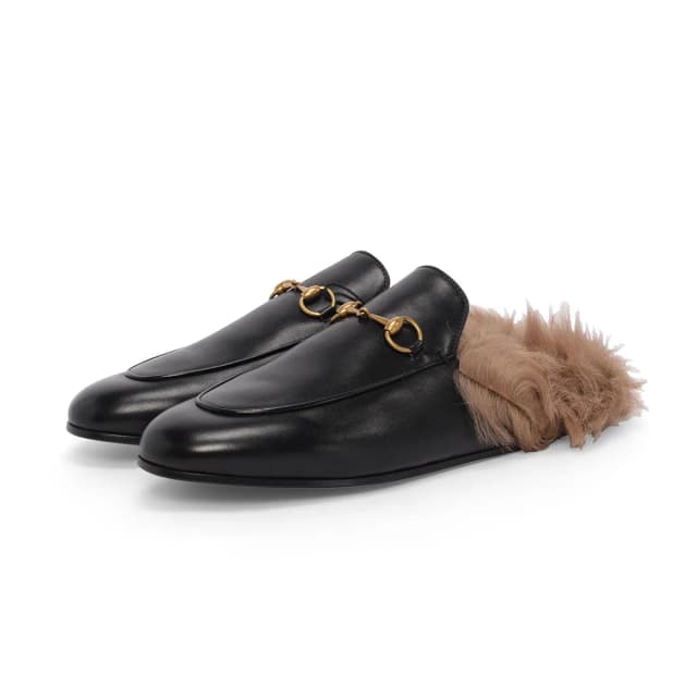 Gucci 2015 Re-Edition Princetown Slippers 41 in Black Wool from Blue Spinach, photo 1 of 1