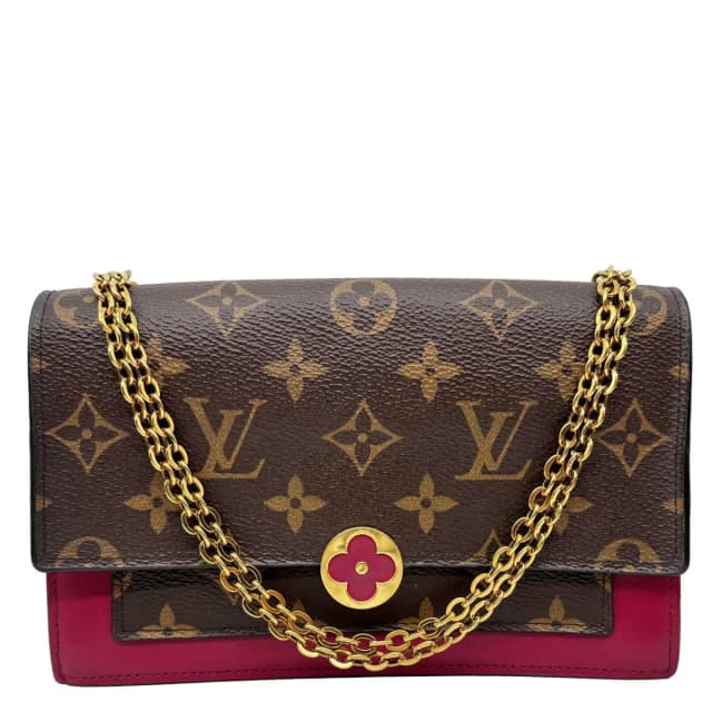 Louis Vuitton Flore Monogram Canvas Chain Wallet Fuchsia in Pink Coated canvas from Dallas Designer Handbags, photo 1 of 1