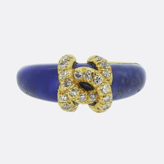 Cartier Double C Diamond and Lapis Lazuli Ring from The Vintage Jeweller, photo 1 of 1